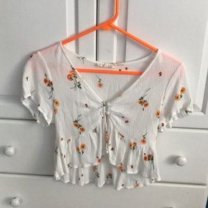 White flower crop top